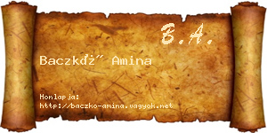 Baczkó Amina névjegykártya